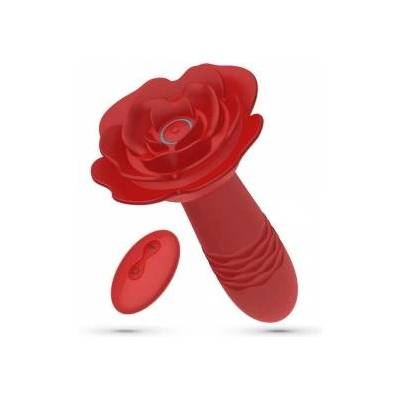 Boss of Toys Crushious Romeo Intimate Rose Plug Red with Thrust & Remote Control, 14.2 cm
