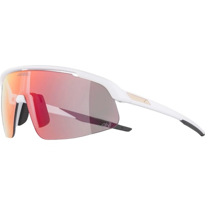 Alpina Слънчеви очила Alpina Turbo Pro S QV Mirror Photochromic S1-3 Cycling glasses - White Matt / QV Rainbow Mirror - размер One Size (205-5222-0211)