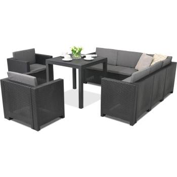 Image 1 of BICA Комплект техноратанови мебели Colorado Dallas Comida 7 антрацит Bica (BCDCCOL7ANT)