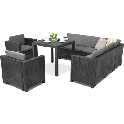 BICA Комплект техноратанови мебели Colorado Dallas Comida 7 антрацит Bica (BCDCCOL7ANT)