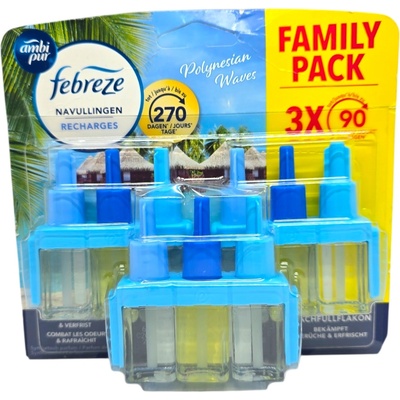 AMBI PUR febreze електрически ароматизатор, Пълнител, 3 volution, 3 броя, Polynesian Waves