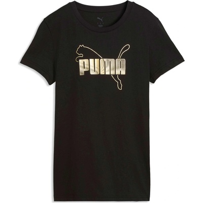 Puma Dámske tričko ESSENTIALS LOGO LAB METALLIC TEE Čierna Zlatá