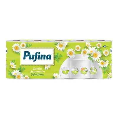 Pufina тоалетна хартия 10бр 3 пласта Лайка (5944570021629)