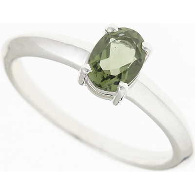 My Moldavite Stříbrný prsten s vltavínem R02