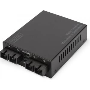 DIGITUS DN-82124 мрежов медиен конвертор 1000 Мбит/с 1310 nm Единичен режим, Мулти режим Черен (DN-82124)