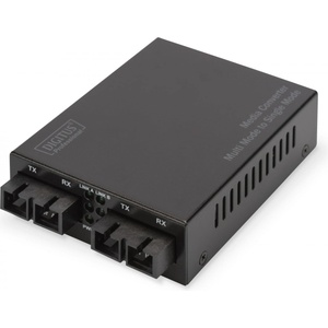 DIGITUS DN-82124 мрежов медиен конвертор 1000 Мбит/с 1310 nm Мулти режим, Единичен режим Черен (DN-82124)