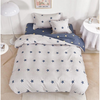 EmonaMall Двулицево спално бельо с ластик (размер за приста) EmonaMall, 4 части - Модел S15604 (S15604-66666h)