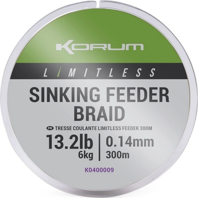 Korum Splétaná Šňůra Limitless Sinking Feeder Braid 300 m 0,14 mm 6 kg – Zboží Dáma