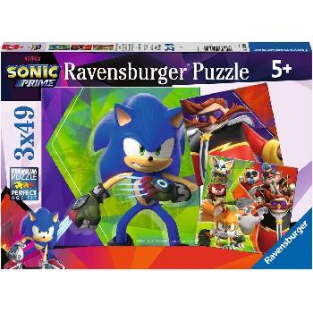Image 1 of Ravensburger - Puzzle 3x49 Sonic Prime - 40 - 99 piese