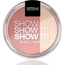 Gabriella Salvete Show It! Blush & Highlighter kompaktní tvářenka s rozjasňovačem 02 9 g