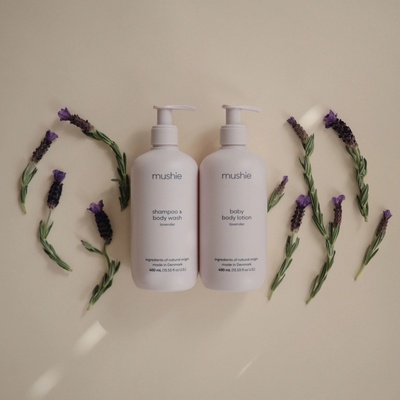 Mushie Organic Baby šampón na telo a vlásky 400 ml lavender