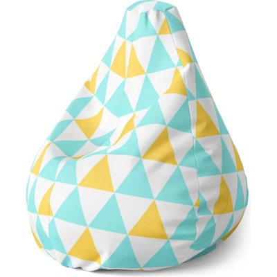 Sablio Sedací vak Pear Dvoubarevné trojúhelníky 70 x 95 x 15 cm