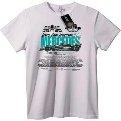 NOONEBRAND Тениска Lewis Hamilton Mercedes Racing - 6XL, White