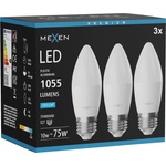Mexen Nova 3x LED крушка E27, C37, 10W, Студена - 6500K, 1055 lm - L102-E27-1065-01x03 (L102-E27-1065-01x03)