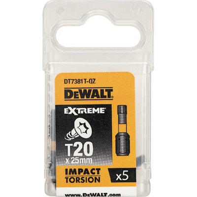 DeWalt DT7381T Impact Torsion nástavce pre rázové uťahovače T20 25mm 5ks
