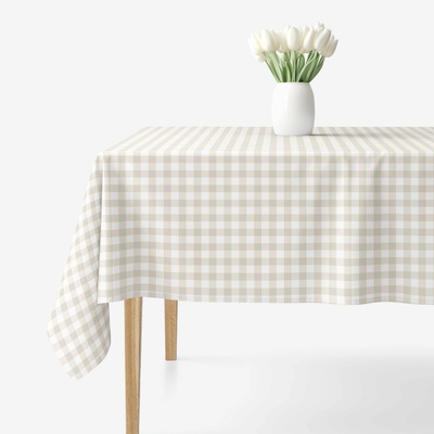 Goldea hranatý obrus 100% bavlnené plátno latte kocky 100x100cm