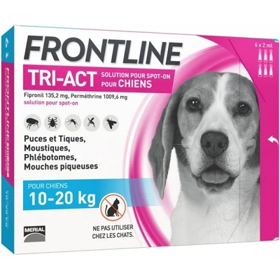 Merial Frontline Tri-Act M Фронтлайн Три Акт против кърлежи, бълхи и летящи насекоми за кучета от 10 до 20kg