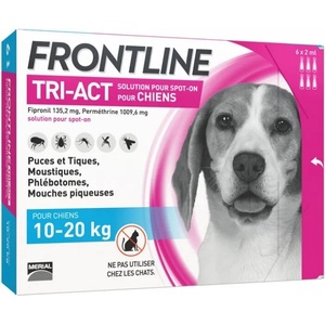 Merial Frontline Tri-Act M Фронтлайн Три Акт против кърлежи, бълхи и летящи насекоми за кучета от 10 до 20kg