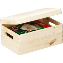 Zeller Drevený úložný box s vekom 30 x 20 cm borovicové drevo