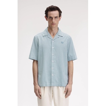 Fred Perry Риза с къс ръкав Fred Perry Men's Gingham Short Sleeve Shirt - Light Smoke 353