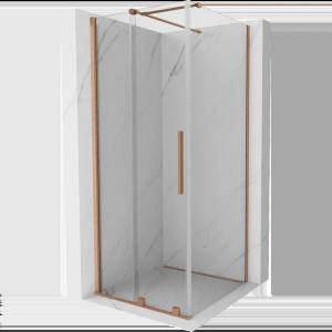 Mexen Velar плъзгаща се душ кабина 110 x 110 см, прозрачна, четкана мед (871-110-110-01-65)
