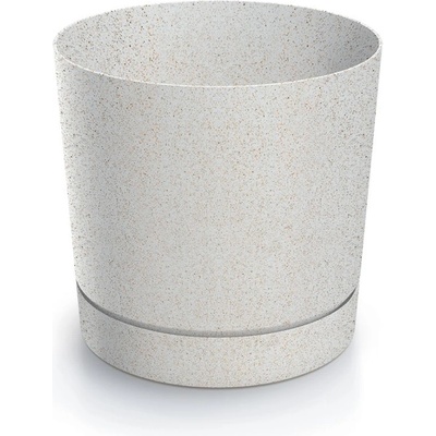 PROSPERPLAST Kvetináč TUBO P ECO WOOD biely 12,8cm