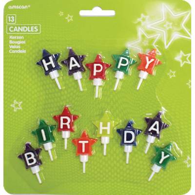 Свещи Happy Birthday - звездички