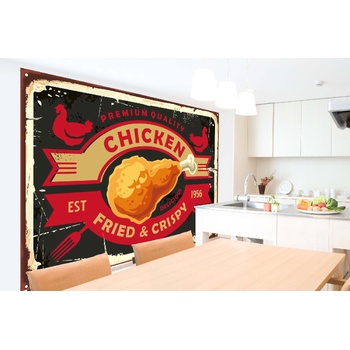 DIMEX ART s. r. o Самозалепваща се флизелинова фототапета табела - пържено пиле 375 x 250 см