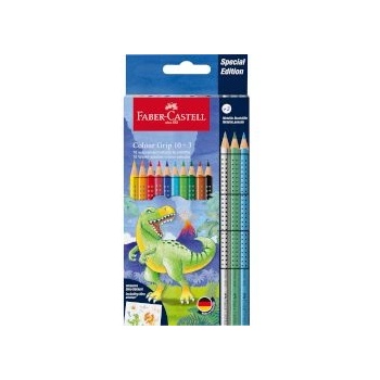 Faber-Castell Цветни моливи Grip Dino 10+3 броя