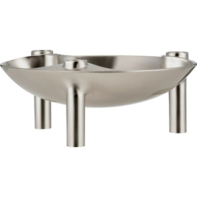 Stoff Nagel Designová miska se svícny STOFF Nagel Brushed Chrome, stříbrná barva, kov
