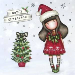 Santoro Коледна картичка Santoro Gorjuss - Santa Girl (XGJ001)