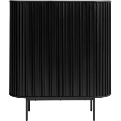 Unique Furniture Черен шкаф в дъбов декор 125x110 cm Siena - Unique Furniture (46094640)