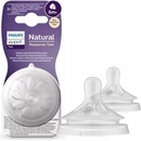 Cumlíky na dojčenské fľaše Avent Philips cumlík Natural Response 6 na kašu 2 ks transparentni