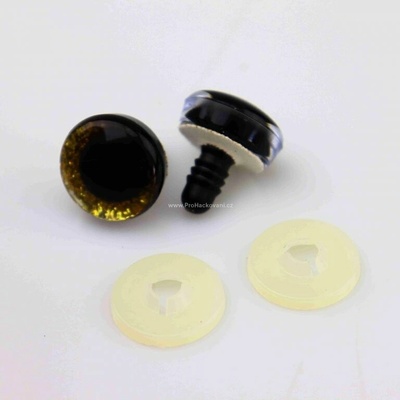 Pro Háčkování Oči bezpečnostní třpytivé zlaté, 12 mm