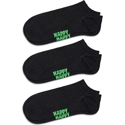 Чорапи Happy socks Solid no show socks 3 pairs - Black (Black)