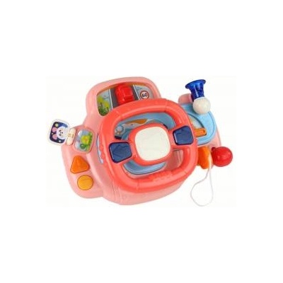 LEAN Toys Interactive Pink Steering Wheel Driving Simulator Multifunctional