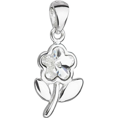 Pavona Stříbrný přívěsek s krystalem Swarovski bílá kytička 34239.1