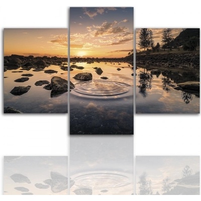 Divio Třídílný obraz na plátně jezero, vzor 12260 Velikost: 120x180 cm