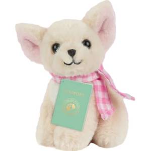 Studio Pets Плюшена играчка Studio Pets - Чихуахуа Пинки с куфарче, паспорт и стикери, 8 cm (6525) - ozone