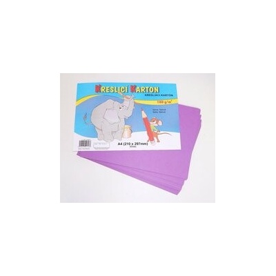 Karton kreslící A4/50ks FIALOVÝ 180g/bal.