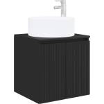 vidaXL Мивка за стена Черно 49, 5 x 44, 5 x 65, 5 см Инженерна дървесина (890463)