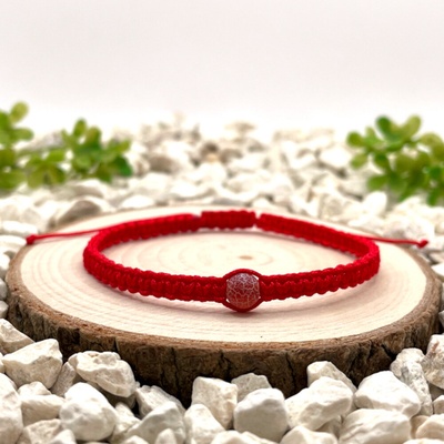 Certom Macramé náramek s achátem červeným 0390