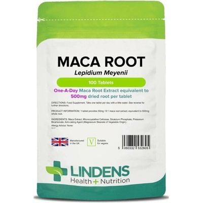 LINDENS Health + Nutrition Maca kořen 500 mg, 100 tablet