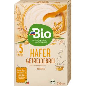 dmBio Био пълнозърнеста овесена каша за кърмачета, 5+м, 250 g (1462215)