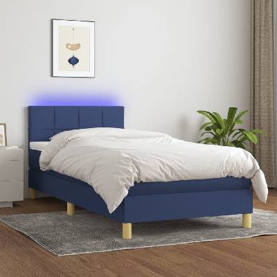 vidaXL 3133669 Boxspring postel s matrací a LED textil / barva Modrá
