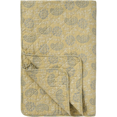 Ib Laursen Prešívaný prehoz Soft yellow /off white / grey 130 x 180 cm