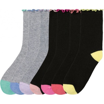 Pepperts Dievčenské ponožky, 7 párov čierna/sivá