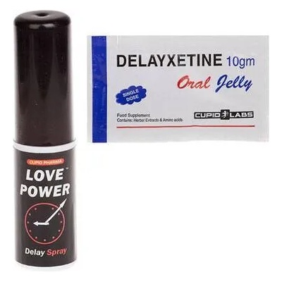 CUPID LABS Задържащ спрей Love Power + Желе за забавяне на еякулацията Delayxetine