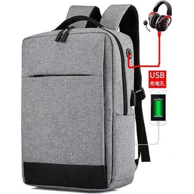 DeTech Batoh pro notebook Power Backpack BP-04, 15.6", šedá
