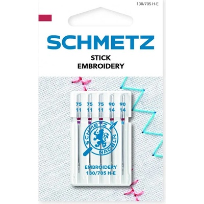 Schmetz Jehly vyšívací 130/705 H-E V3S 75, 90 EMBROIDERY